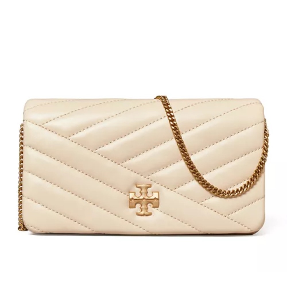 Tory Burch Cream Chevron Clutch